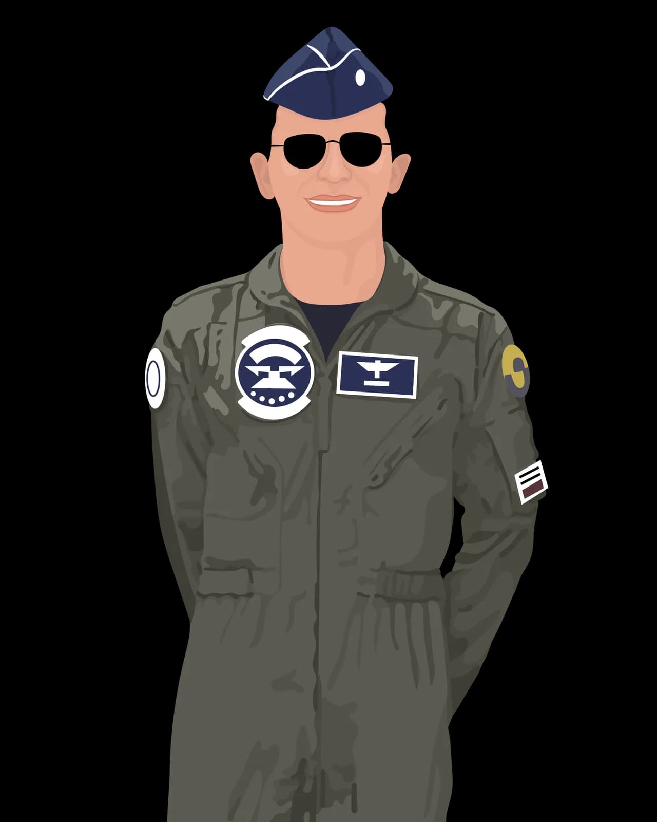 Piloto con su uniforme de vuelo