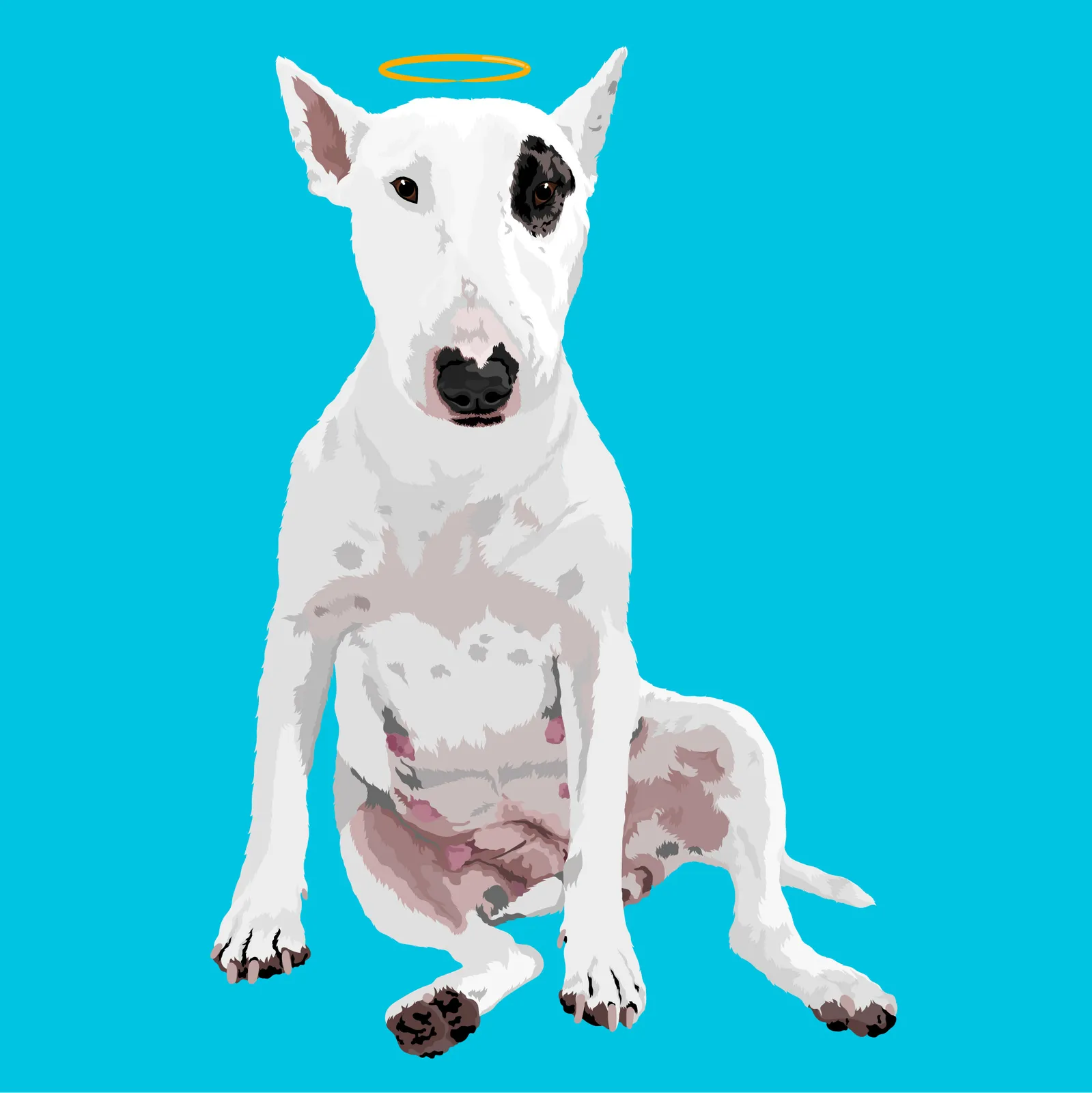 Mascota ilustrada con halo
