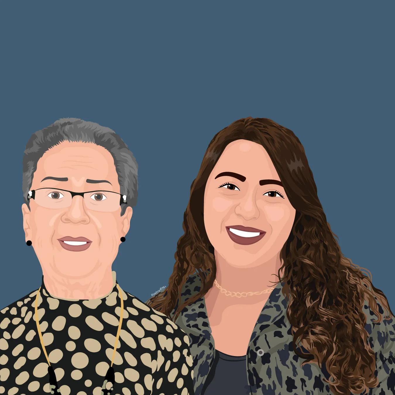 Madre e hija ilustradas