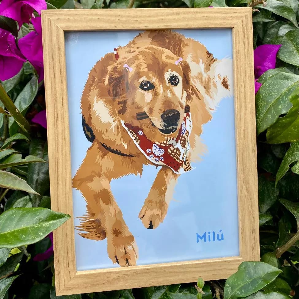 Portarretrato ilustrado de mascota 13 × 18 cm